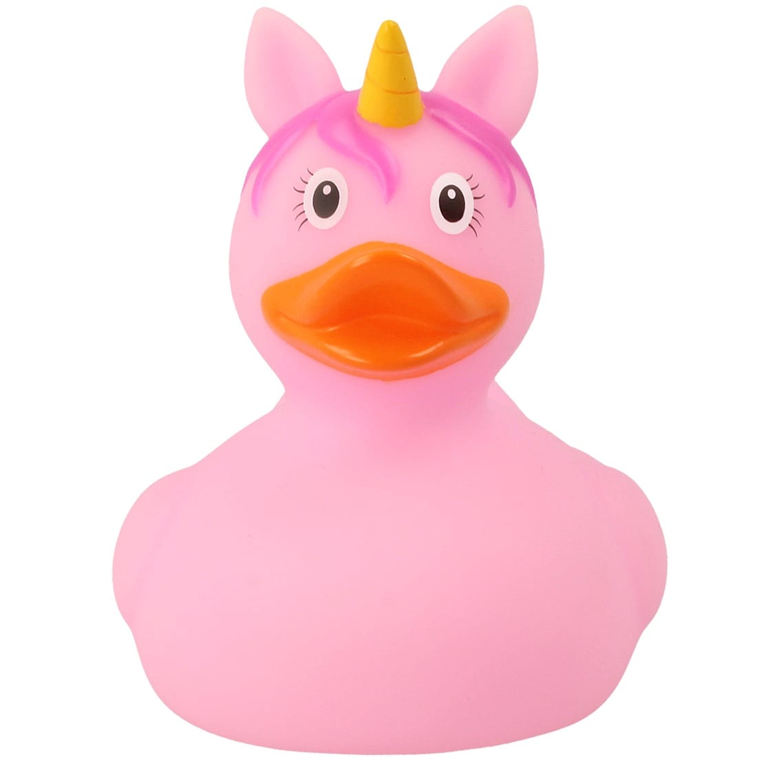 Rosa enhörning badanka med horn framifrån