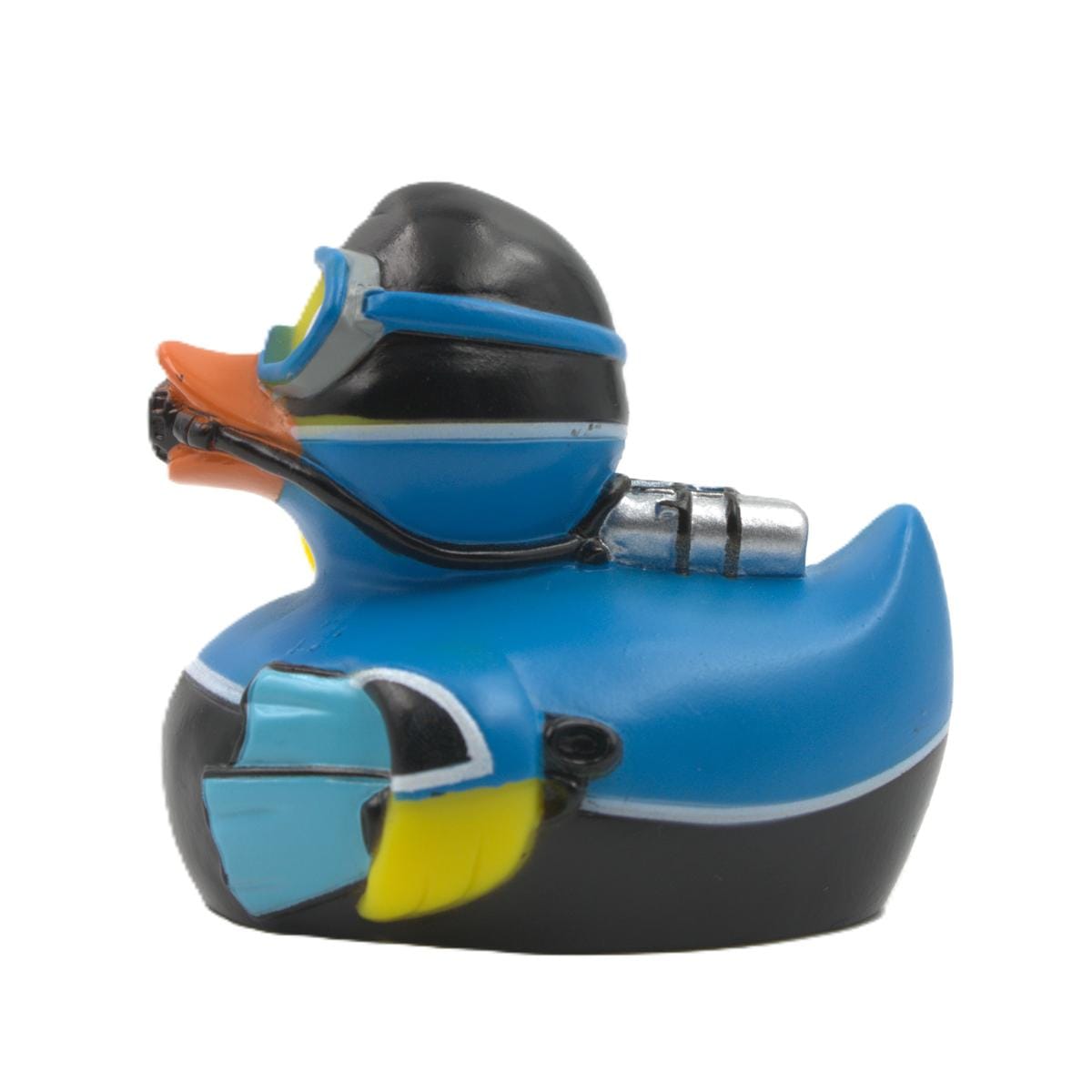 dykar badanka i dykardräkt från sidan