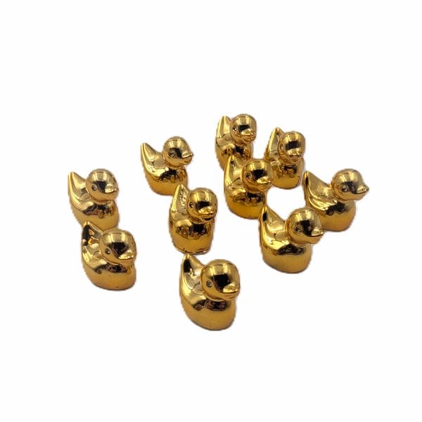 Tio guldfärgade mini-ankor i resin, 10-pack