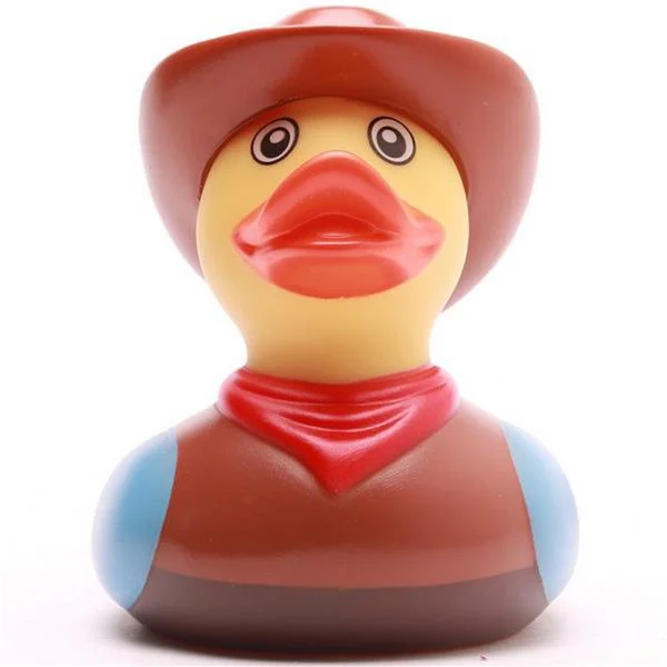 Cowboy Badanka rakt framifrån, med cowboyhatt och röd halsduk tydligt synlig